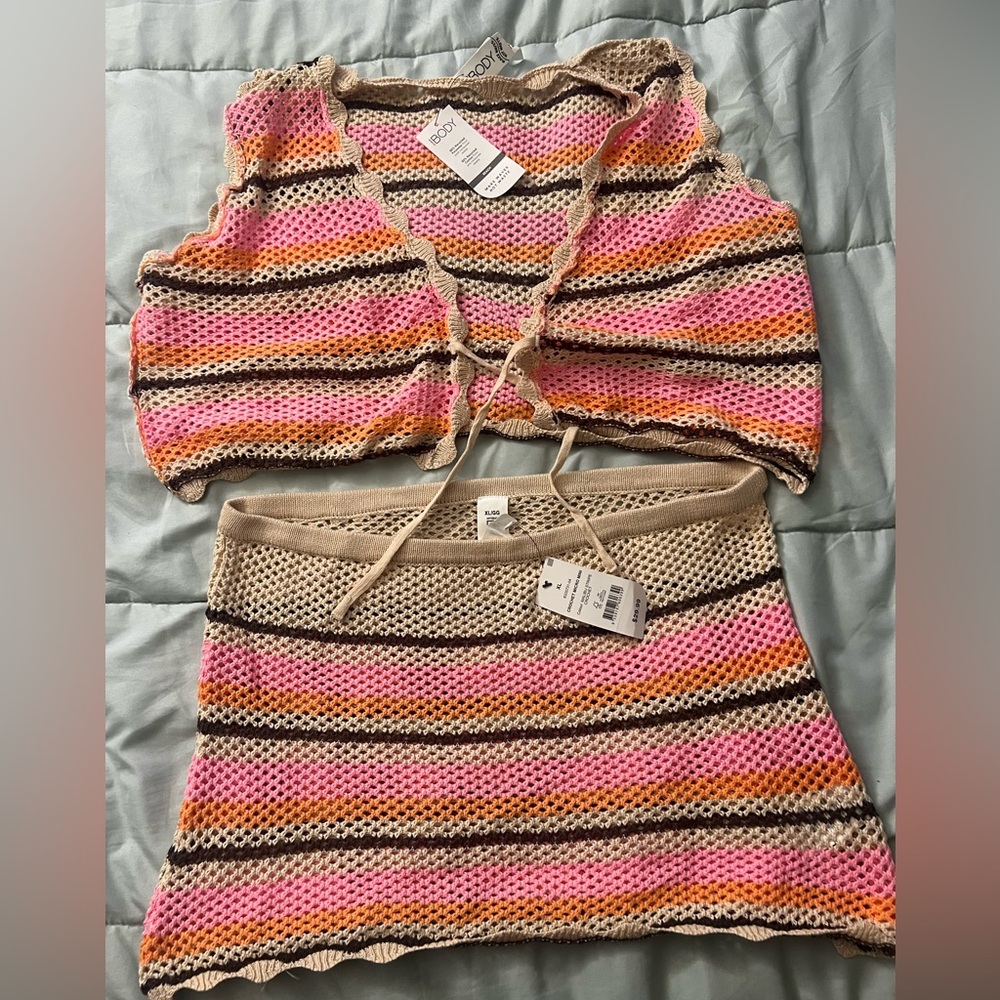 Two Piece Crochet Cover Up Set